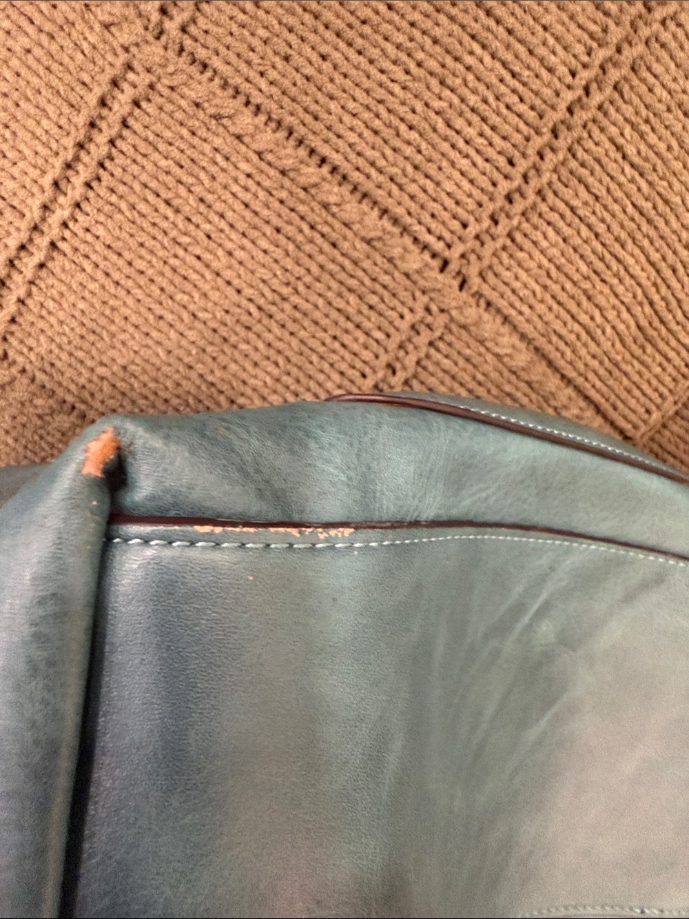 Joy Susan Teal Shoulder Hobo with Brown Strap - Picture 8 of 9